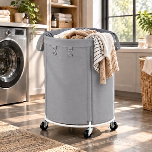150L Large Capacity Rolling Laundry Basket Hamper with Wheels, Clothes hamper and Removable Bag for Home, Laundry Room, Bedroom, Bathroom, Apartment, Dorm by Nyamofly