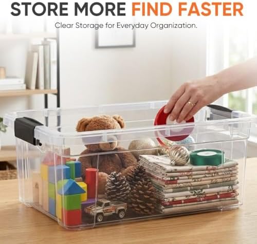 Superio Storage Bins with Lids, Clear Plastic Containers for Organizing, Stackable Totes, BPA Free, Odor Free, Organizer Boxes for Home, and Dorm (2 Pack, 36 Qt) - Image 2