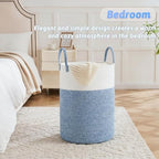 Laundry Basket,Woven Cotton Rope Laundry Hamper,80L for Decor Storage of Dirty Clothes,Toys and Blankets in Bathroom,Baby Room and Living Room - Image 3