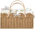 HBlife Large Baby Diaper Caddy, Paper Rope Scalloped Storage Baskets Nursery Bin with Removable Divider, Portable Car Organizer for Diapers, Baby Shower Gifts, Newborn Essentials Must Haves, Brown by HBlife