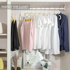 MIZGI Premium Velvet Pants Hangers with Adjustable Clips (Pack of 20) - Slim Skirt Hangers - Non Slip Felt - Ivory/Gold - Image 5