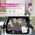 Foldable Utility Cart Portable Crate Rolling Dolly with Telescopic Handle,Can be Pulled diagonally, Magnetic Retractable Lid, 360°Swivel Climbing Wheels for Shopping Carrying Groceries Move Grey - Image 7