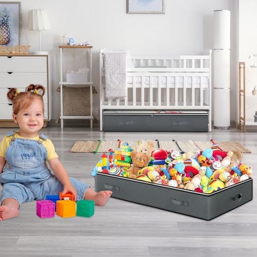 BiCINE 8 Pack Under Bed Storage, 90L Foldable Closet Containers Organizers - Image 2