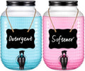 NiHome 2 Pack Glass Laundry Detergent Dispensers, 4L (1 Gallon) Glass Jars by NiHome