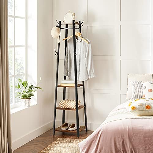 VASAGLE Coat Rack Freestanding, Hall Tree with 4 Shelves - Image 3