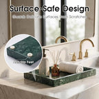Natural Marble Tray Heavyweight Stone Vanity Tray for Bathroom Countertop, Coffee Table & Dresser - Handcrafted Rectangular Organizer (Green X, 12" x 8" x 1.2") - Image 4