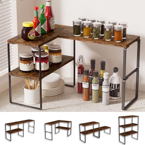 Golener Kitchen Counter Organizer, Countertop Shelf, Adjustable, Stackable by Golener