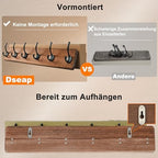 Dseap Coat Rack Wall: 38-1/4" Long, Patented, Heavy-Duty, 10-Double-Hooks Wooden Wall Mounted Coat Rack Coat Hanger Hook Rail for Winter Coats Hat Jacket Clothing, Black - Image 3