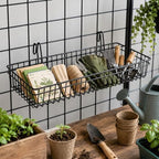 ANZOME Grid Wall Baskets, 2 Pack Black Hanging Wire Basket Shelves for Kitchen Pantry Wall Storage, Metal Mesh Organizer with Hooks for Fruits, Spices, Plants and Small Supplies - Image 4