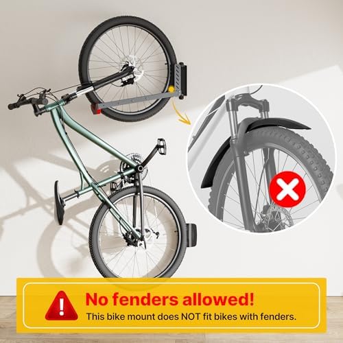 monTEK No-Lift Swivel Bike Wall Mount, Bike Hangers for Garage, 2 Pack - Image 5