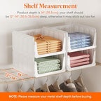 Lifewit 8 Pack Stackable Closet Storage Organizers for Clothes 14" Depth - Image 3