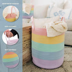 OrganiHaus Rainbow Laundry Basket & Hamper, Nursery Playroom 52L - Image 3