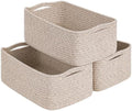 Goodpick 3-Pack Rope Storage Baskets for Closet Organizing, 13 x 8 x 5 by Goodpick