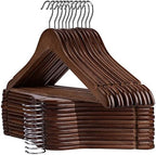 Wooden Hangers - 30 Pack - Clothes Hanger for Daily Used,Heavy Duty Wood Hangers with Precisely Cut Notches,Coat Hanger for Closet, Clothes Hangers for Shirt Suit Dress (Walnut) by Uinicor