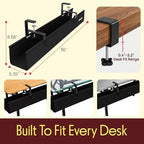 Pyle 36" Under Desk Cable Management Tray, Under Desk Wire Organizer with Clamp or Screw Mount, Desk Cable Organizer with Fabric Design for Large Workstations, Built-in Ties, 20 lb Capacity, Black - Image 6