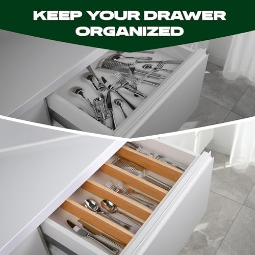 ROYAL CRAFT WOOD Adjustable Bamboo Drawer Dividers - Image 2