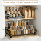 Expandable Spice Rack Organizer for Cabinet 3 Tier Spicy Shelf Black 2Pack - Image 2