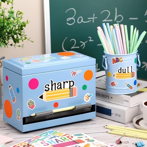 Mifoci 8 Pcs Pencil Dispenser for Classroom Stainless Steel, Light Blue - Image 4