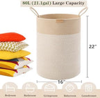 Boho Hamper Tall Woven Laundry Basket 80L Large - Image 3