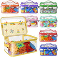 8 Packs Large Clear Toy Storage Bags with Double Zipper & Handles, L by Shcsdr