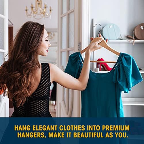 Wood Hangers - 60 Pack Solid Shirt Hangers, Heavy Duty & Slim Wooden Hangers, for Suit, Coat, Jacket, Pants（Natural） - Image 5