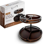 2 Tier Lazy Susan Organizer – 12" Bamboo Rotating Spice Rack Organizers with Adjustable Height Turntable for Cabinet, Pantry, Medicine Cabinet, Kitchen, Spinning Bathroom Counter Top Organizers by NovaNest