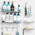 Nieifi Shower Caddy Adhesive, Shower Shelves, Shampoo Holder for Bathroom - Image 2