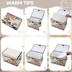 Stackable Storage Bins with Lids,Closet Organizers Fabric Box for Home and Office,Blanket Clothes Organizers,Under Bed Storage Containers 3 Pack - Image 3