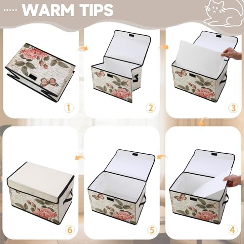 Stackable Storage Bins with Lids,Closet Organizers Fabric Box for Home and Office,Blanket Clothes Organizers,Under Bed Storage Containers 3 Pack - Image 3