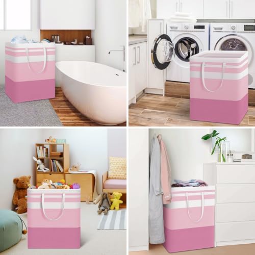 HomeHacks 2 Pack Laundry Baskets, Laundry Hampers Bags (Grey+Pink 125L) - Image 6