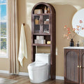 IFGET Arched Over The Toilet Storage Cabinet with Acrylic Doors,Dark Walnut by IFGETEnrichYourLivingSpace