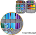 YOUSHARES 96 Slots Colored Pencil Case, Large Capacity Pencil Holder Pen Organizer Bag with Zipper for Prismacolor Watercolor Coloring Pencils, Gel Pens for Artist (Learning Cat) - Image 3