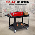 Garvee Utility Cart, 550LBS Heavy Duty Rolling Cart with 360° Swivel Wheel - Image 4