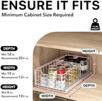 Simple Houseware Pull-Out Cabinet Sliding Basket, 17.2Dx9.7Wx5H, White - Image 3
