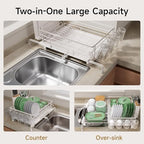 Runnatal Large Dish Drying Rack, Extendable Dish Rack Over Sink - Image 3