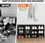 Aenuert 12-Cubby Shoe Rack, 3-Tier Wood Shoe Organizer, Multifunctional Shoe Organizer Bench for Entryway, Mudroom, Hallway, Closet,36.22 * 11.81 * 17.72 Inch,Black - Image 7