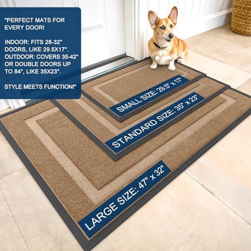 OLANLY Front Door Mat Outside 71x30, All-Season Heavy-Duty Rubber Doormat - Image 2