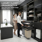 Luxury Pull Out Underwear Organizer for Closet - Lined with Lychee-Textured Leather, Modular Bra & Sock Storage Drawer, Soft Close Silent Rails, Adjustable Width Wardrobe Drawer for Lingerie & Ties - Image 5