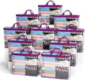 10PACK Clear Zippered Storage Bags for Clothes, 22L Clear Storage Bag, and Blanket Storage Bags for Bedding, Linen, Blankets, Comforters, Clothing & Toys (Purple) by Hopack