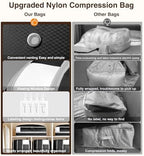 Homsorout 4 Pack Compression Storage Bags - 110L Large Capacity Comforter Storage Bag, 3-Layer Washable Ultra Space Saving Self Compression Organizer Space Bags for Blanket, Sweater, Sheet, Black - Image 6