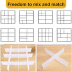 100 PCS Premium DIY Drawer Dividers, White, Adjustable Drawer Organizers for Perfectly Organized Drawers, Tidying Makeup, Clothes, Underwear, Cutlery, Kitchen, Bathroom, Bedroom, Office - Image 3