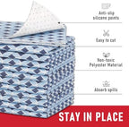 Cooyes 6 Pack Cloth Shelf Liners 17.7" × 36", Non-Slip Refrigerator Liners Machine Washable, Refrigerator Drawer Mats for Glass Shelves and Kitchen Cabinets, (Light Blue) - Image 3