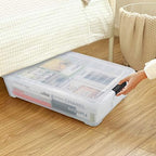Asking 3-Pack 40 Quart Plastic Wheels Under Bed Storage Box with Lid, Clear - Image 4