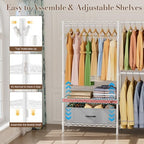 Golpart Heavy Duty Clothing Rack with Adjustable Shelves Clothes Wardrobe - Image 5