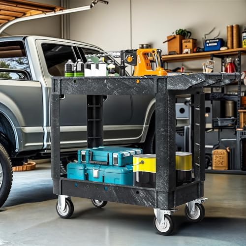 DWVO 40 x 17 in Heavy Duty Rolling Utility Cart on Wheels Black - Image 6