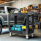 DWVO 40 x 17 in Heavy Duty Rolling Utility Cart on Wheels Black - Image 6