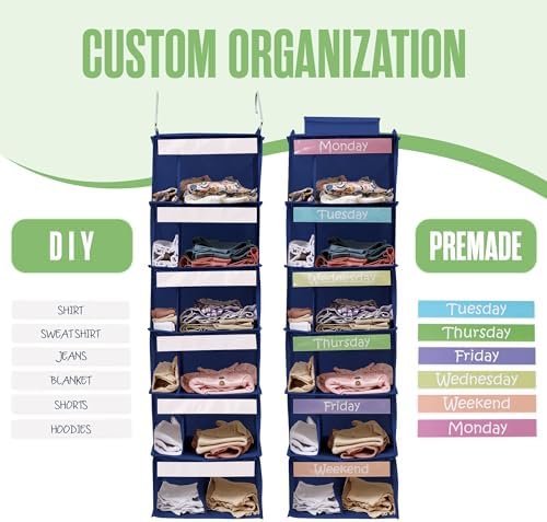 Kids Clothes Organizer, Weekly Clothes Organizer for Kids, 6 Shelf, Blue - Image 7