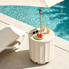 NicBex 2 in 1 Umbrella Stand Table with 1.5 Inch Hole, Beige - Image 5