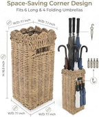 AceList Woven Umbrella Holder for Entryway, Rattan with Drip Tray - Image 7