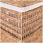 Seville Classics Premium Natural Handwoven Portable Laundry Bin Basket with Carrying Handles, Household Storage for Clothes, Linens, Sheets, Rattan, 3-Piece Hamper Set - Image 4